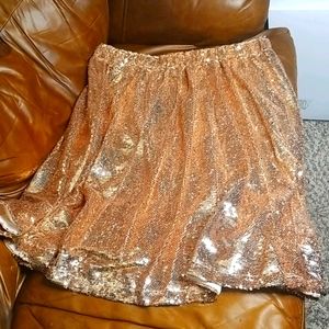 Society Plus Mermaid Sequin Skirt - Rose Gold